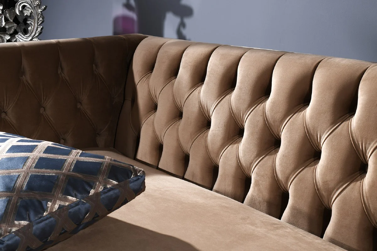 Luxus Barock Wohnzimmer Set Blau / Beige / Silber - 2 Sofas & 2 Sessel & Couchtisch - Barock Wohnzimmermöbel