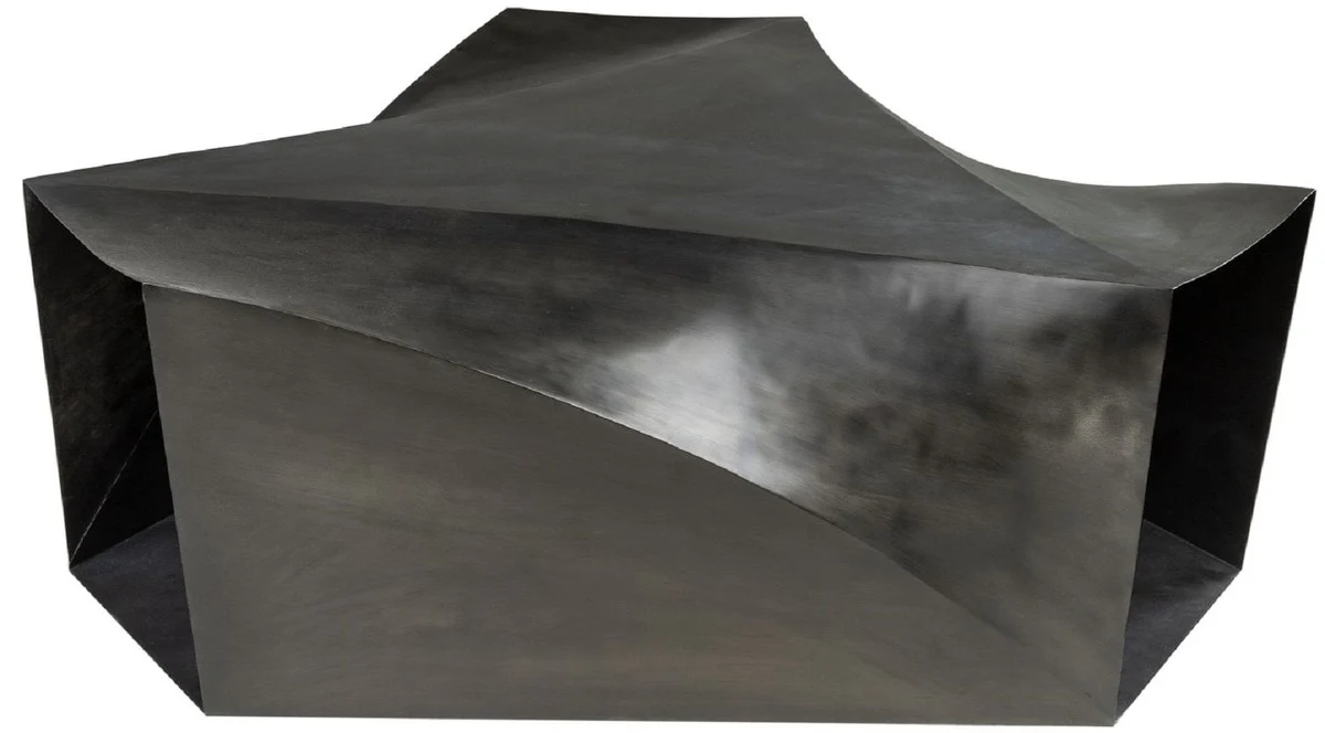 Designer Stahl Couchtisch Dunkelgrau 107 x 120 x H. 41 cm - Wohnzimmertisch - Designer Wohnzimmer Möbel