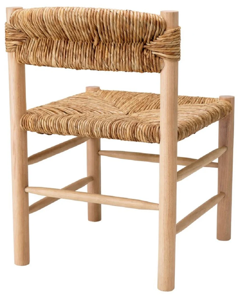 Luxus Esszimmer Stuhl Naturfarben 54 x 62,5 x H. 80,5 cm - Massivholz Küchen Stuhl - Esszimmer Möbel - Luxus Möbel - Esszimmer Einrichtung - Luxus Einrichtung