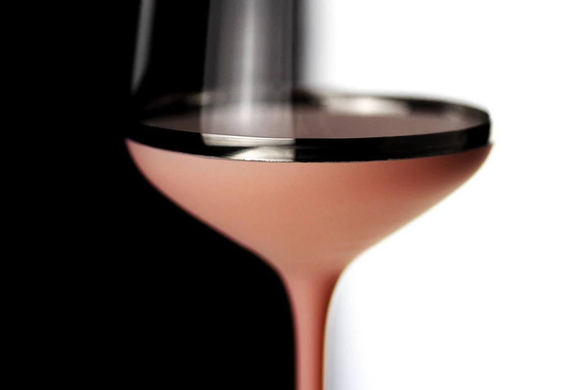 Luxus Rotweinglas 6er Set Altrosa / Silber Ø 8,5 x H. 24 cm - Handgefertigte und handbemalte Weingläser - Hotel & Restaurant Accessoires - Luxus Qualität