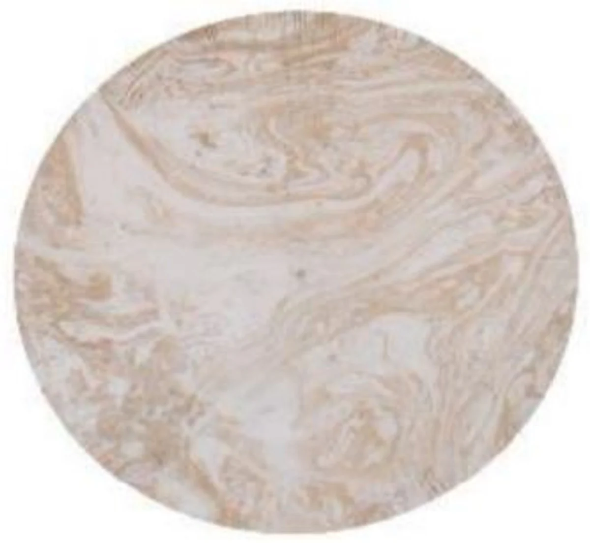 Luxus Beistelltisch Weiß / Gold Ø 42 x H. 46 cm - Runder Dreibein Aluminium Tisch in Marmoroptik - Wohnzimmer Möbel