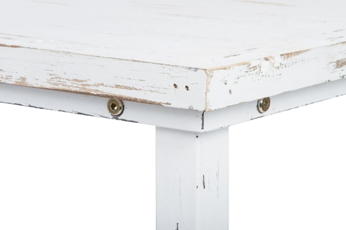 Landhausstil Esstisch Antik Weiß 100 x 50 x H. 70 cm - Kleiner Shabby Chic Esszimmertisch