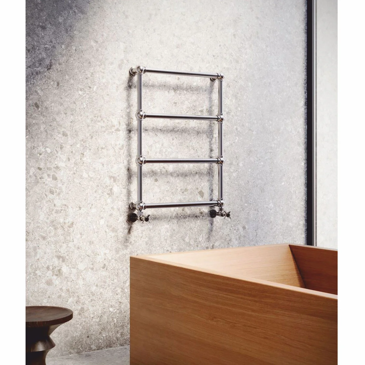 Luxus Messing Handtuchwärmer Silber H. 79,7 cm - Made in Italy