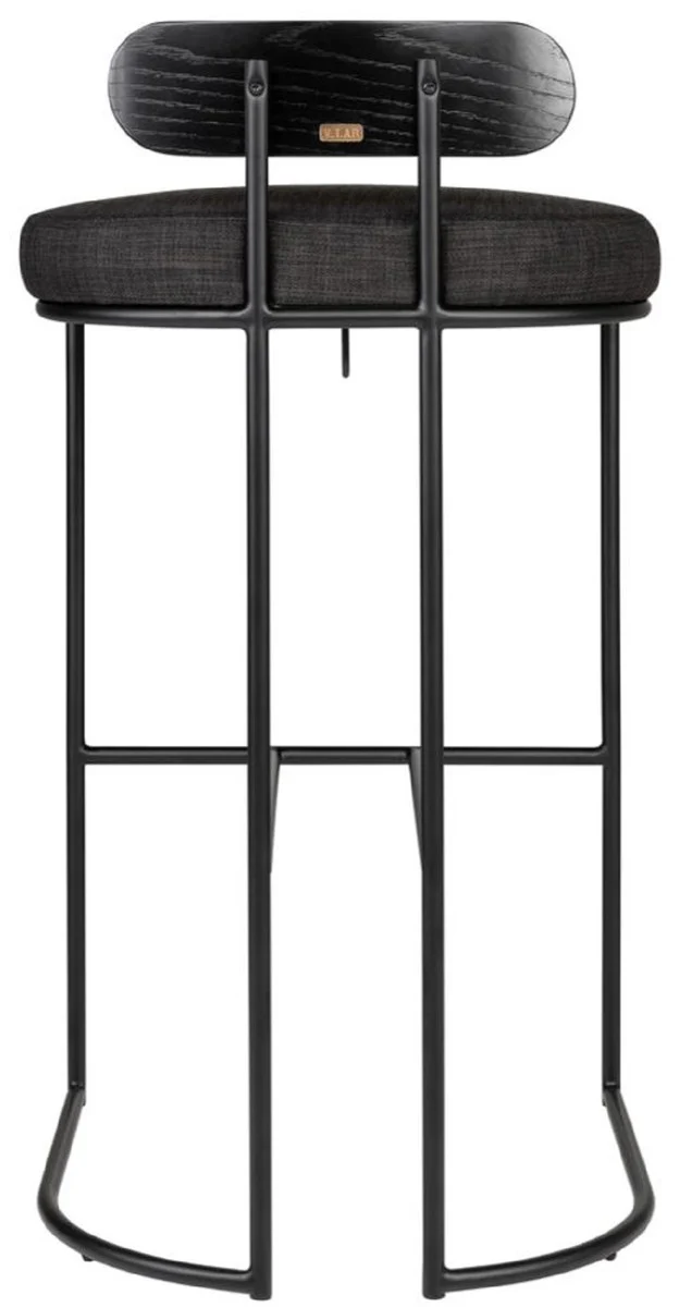 Designer Barstuhl Schwarz 46 x 46 x H. 92 cm - Moderner Barhocker mit pulverbeschichtetem Stahl - Luxus Barmöbel