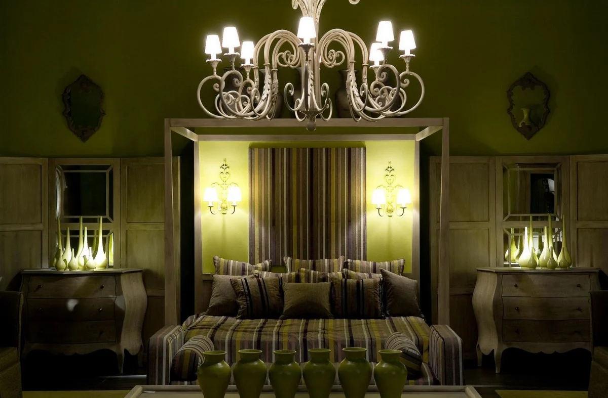 Luxus Landhausstil Massivholz Kommode mit 3 Schubladen Grau - Handgefertigte Landhausstil Möbel - Luxus Qualität