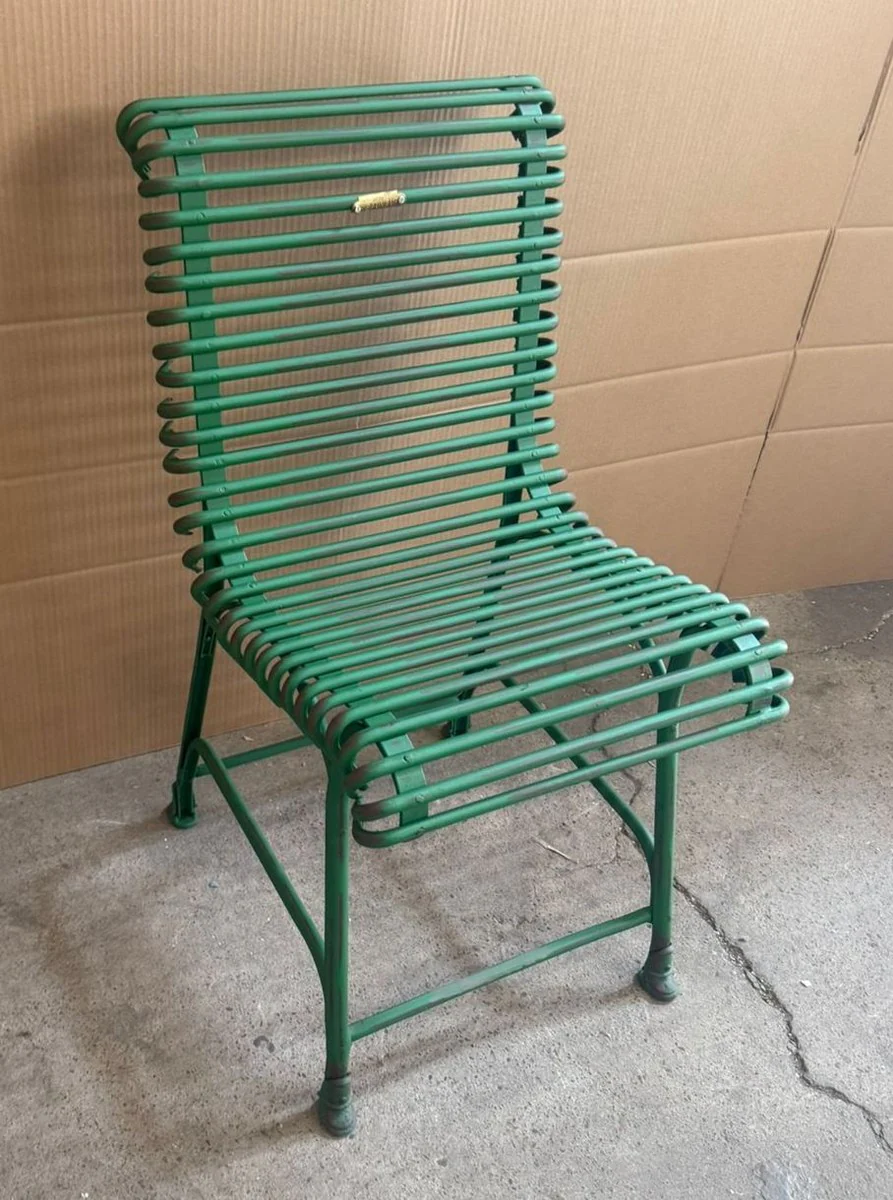 Jugendstil Schmiedeeisen Gartenstuhl Antik Grün - Barock & Jugendstil Garten Möbel