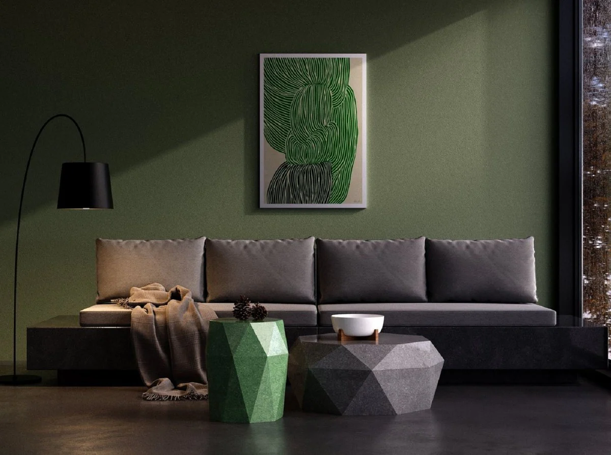 Luxus Beton Couchtisch Anthrazit 86 cm - Wohnzimmer & Garten Möbel