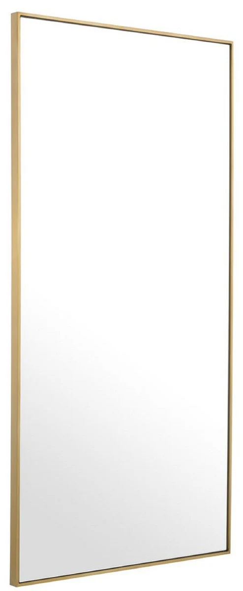 Luxus Spiegel / Wandspiegel Messingfarben 90 x H. 180 cm - Garderobenspiegel - Wohnzimmer Spiegel - Luxus Qualität