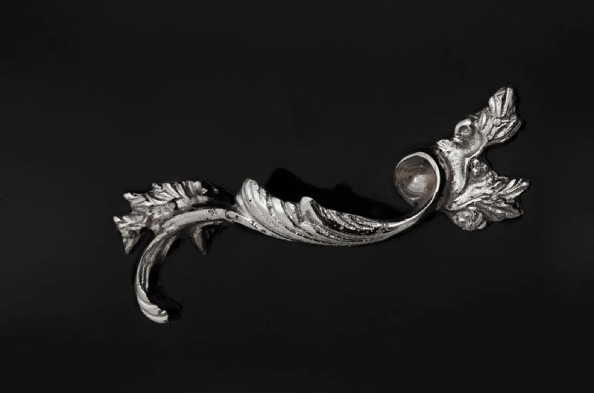 Luxus Barock Kommode mit 2 Schubladen und Marmorplatte Hochglanzschwarz / Silber / Schwarz 100 x 53 x H. 85 cm - Luxus Möbel im Barockstil