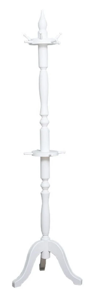 Landhausstil Garderobenständer Weiß Ø 59 x H. 200 cm - Massivholz Kleiderständer - Massivholz Garderoben Möbel - Landhausstil Garderoben Möbel