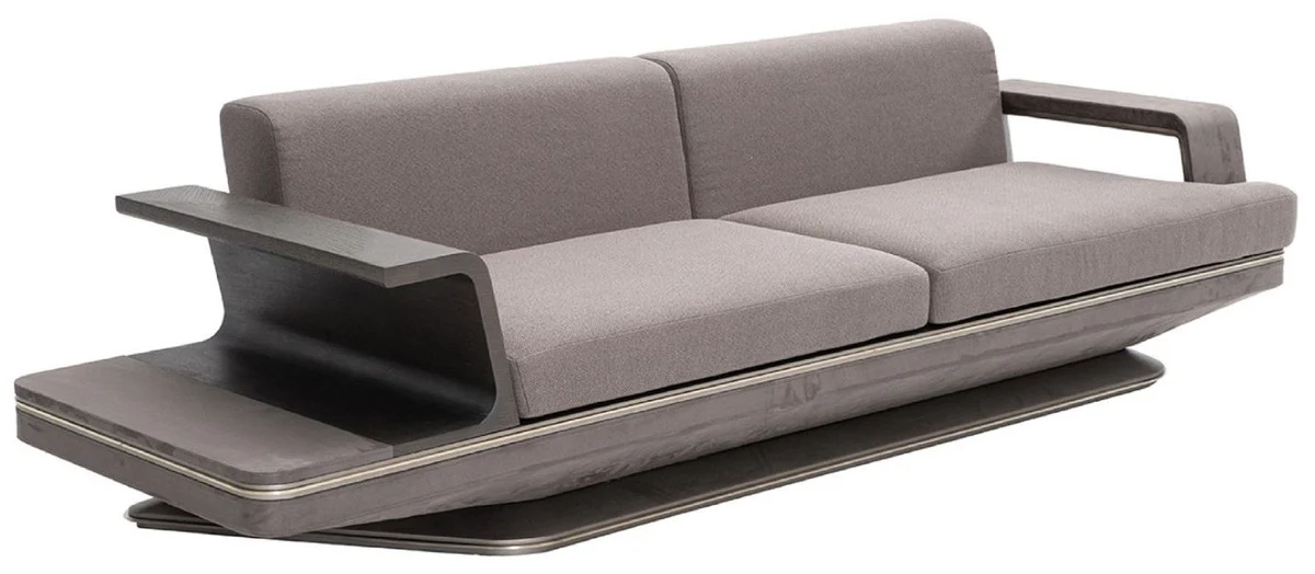 Luxus Sofa Grau / Silber 290 x 94 x H. 76 cm - Wohnzimmer Sofa - Hotel Sofa - Wohnzimmer Möbel - Wohnzimmer Einrichtung - Hotel Möbel - Luxus Möbel - Luxus Einrichtung