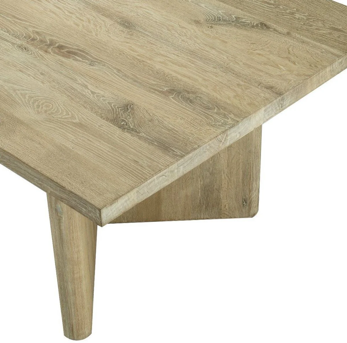 Luxus Massivholz Esstisch Naturfarben 280 x 110,5 x H. 76 cm - Rechteckiger Eichenholz Küchentisch - Luxus Massivholz Esszimmer Möbel