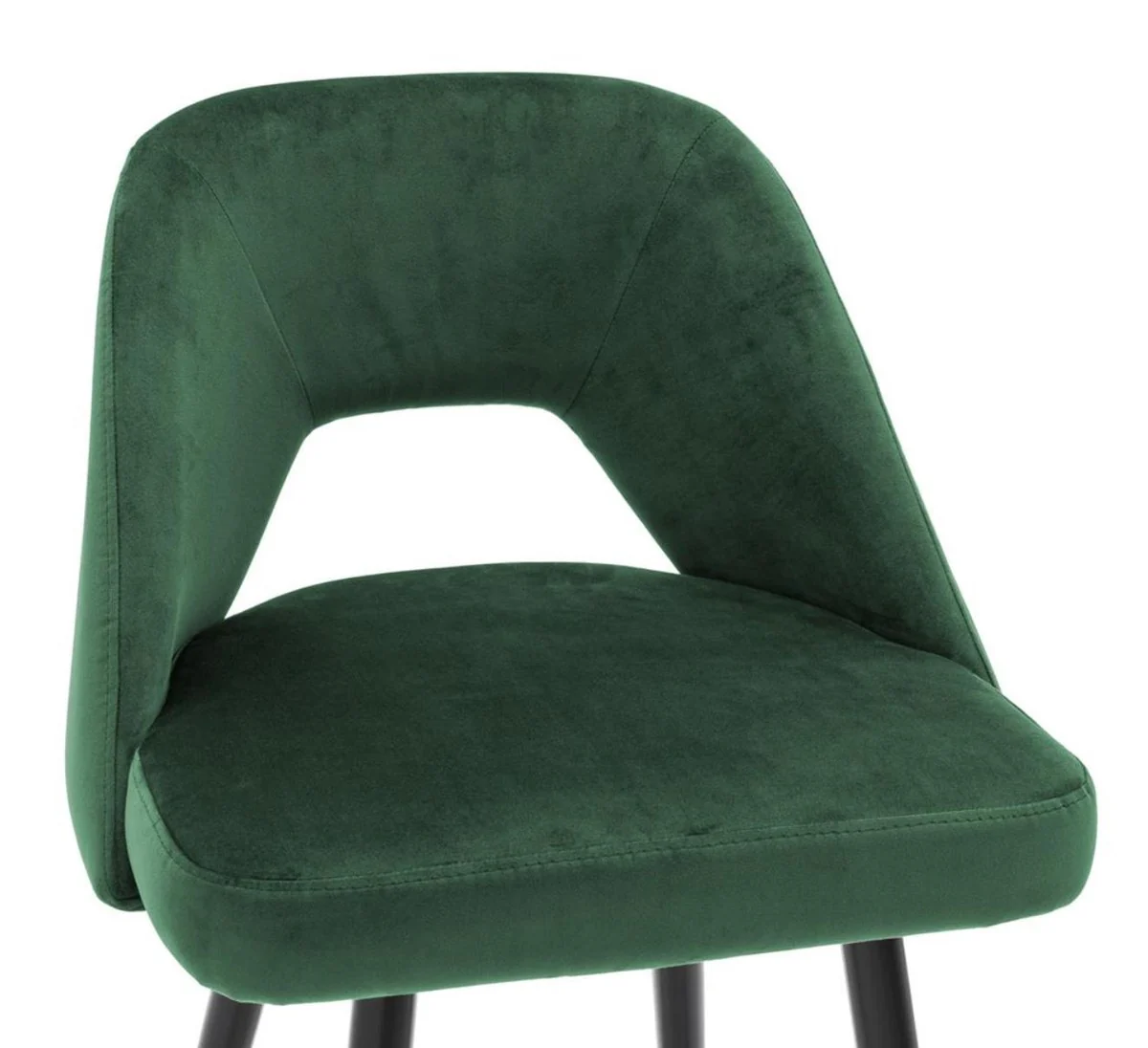 Luxus Barstuhl Grün / Schwarz 50 x 50 x H. 90 cm - Luxus Barhocker mit Rückenlehne