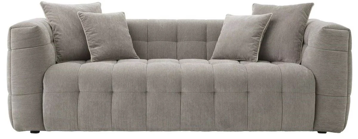 Luxus Sofa Grau 230 x 100 x H. 75 cm - Wohnzimmer Sofa mit 4 Kissen - Wohnzimmer Möbel - Luxus Möbel - Wohnzimmer Einrichtung - Luxus Einrichtung - Luxus Qualität