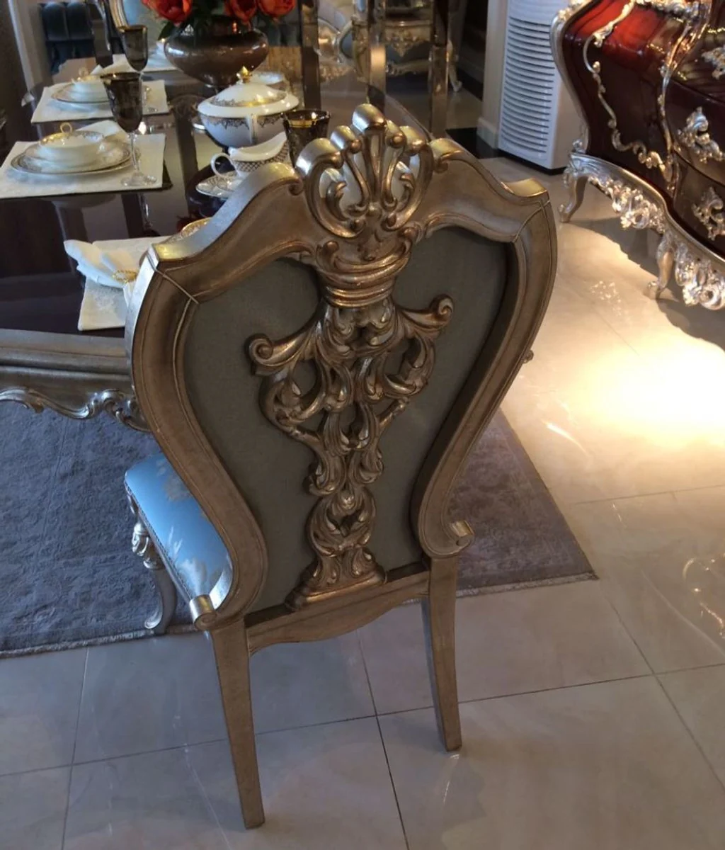 Luxus Barock Esszimmer Set - 1 Esstisch & 8 Esszimmerstühle - Esszimmermöbel im Barockstil - Edel & Prunkvoll - Luxus Qualität