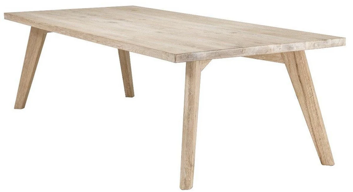 Luxus Massivholz Esstisch Naturfarben 280 x 110,5 x H. 76 cm - Rechteckiger Eichenholz Küchentisch - Massivholz Esszimmer Möbel - Luxus Qualität