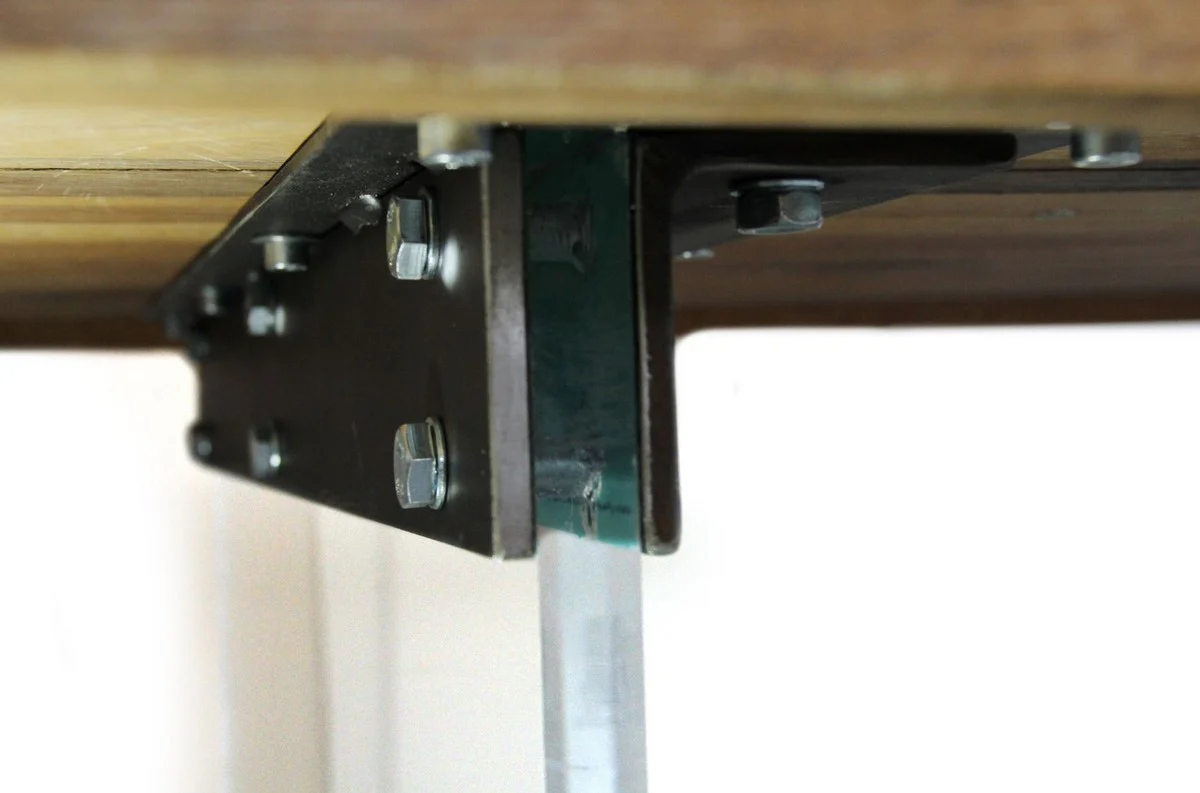 Luxus Esstisch - Verschiedene Farben & Größen - Küchentisch mit rustikaler Massivholz Tischplatte und Glasbeinen - Esszimmer Tisch