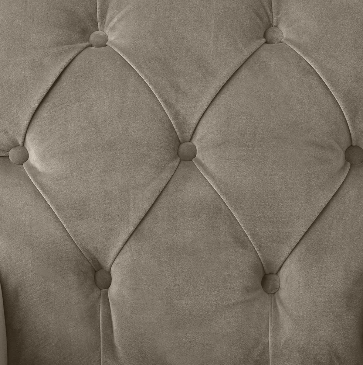 Luxus Esszimmerstuhl mit Armlehnen Greige / Schwarz 63 x 65 x H. 90 cm - Chesterfield Küchenstuhl mit edlem Samtstoff - Luxus Esszimmer Möbel