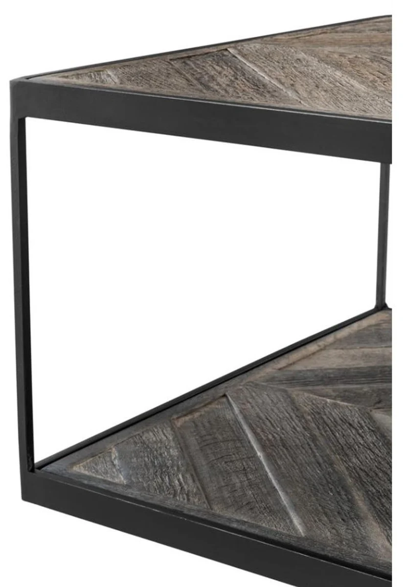 Designer Beistelltisch aus verzinktem Stahl und verwittertem Eichenholz - Luxus Kollektion