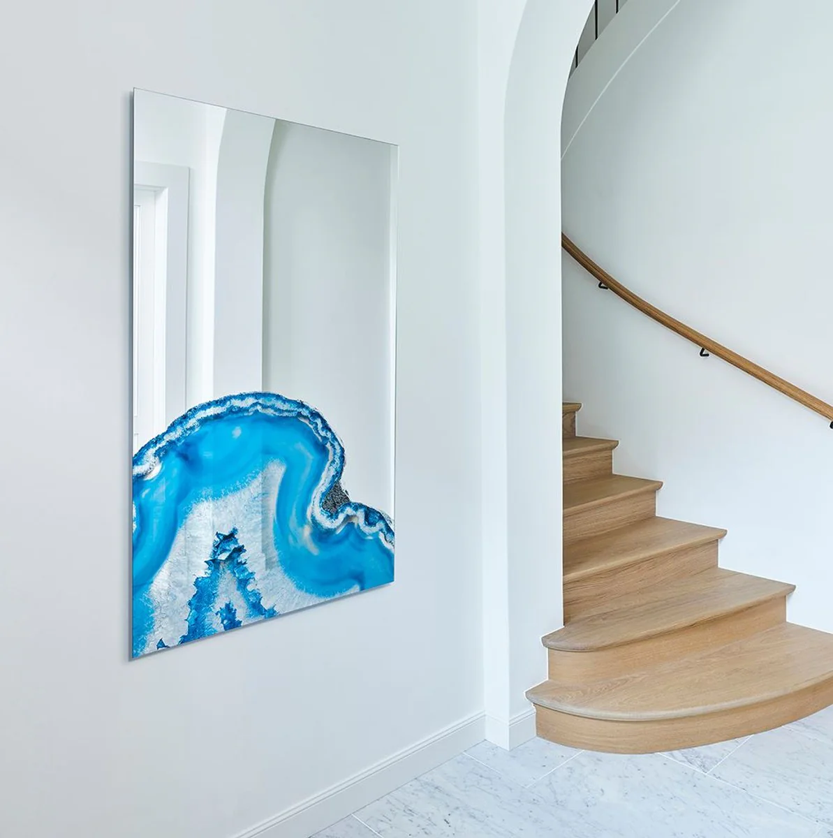 Luxus Wandspiegel Mehrfarbig 80 x 2,5 x H. 130 cm - Rechteckiger Wohnzimmer Spiegel - Schlafzimmer Spiegel - Badezimmer Spiegel - Garderoben Spiegel - Luxus Kollektion