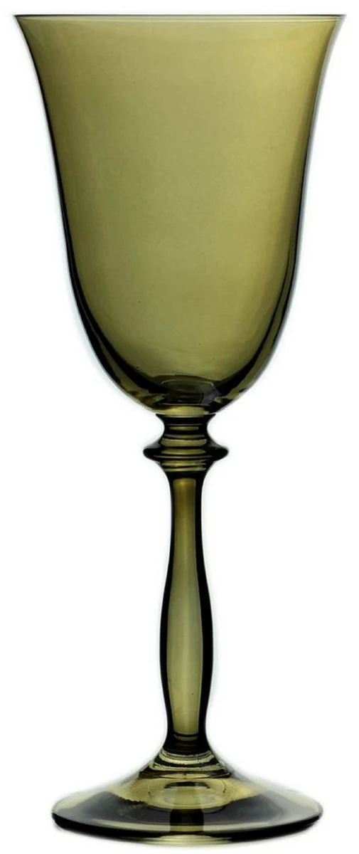 Luxus Barock Weißweinglas 6er Set Bernsteinfarben Ø 8,5 x H. 21 cm - Handgefertigte Weingläser - Hotel & Restaurant Accessoires - Luxus Qualität