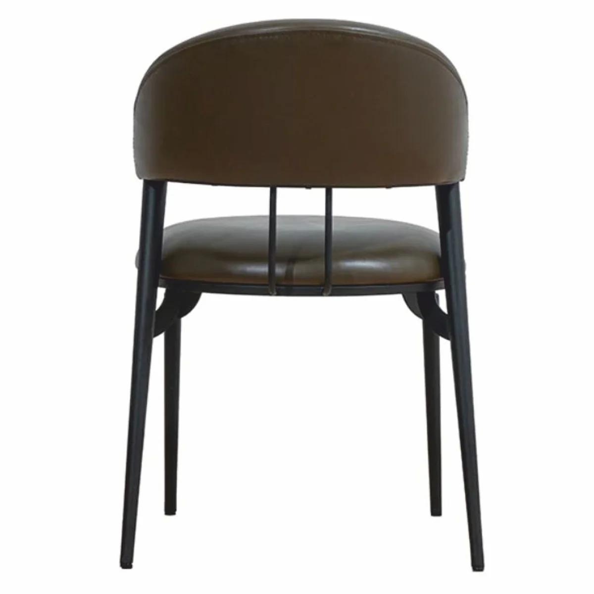 Luxus Kunstleder Esszimmer Stuhl Dunkelgrau / Schwarz - Esszimmer Möbel