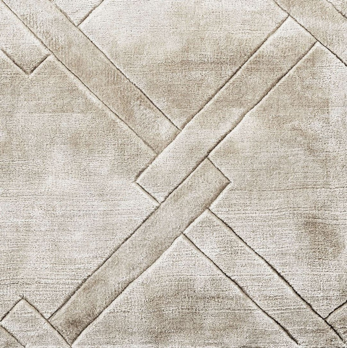 Luxus Viskose Teppich Grau - Verschiedene Größen - Handgewebter Wohnzimmer Teppich - Wohnzimmer Deko