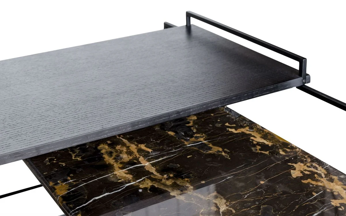 Luxus Couchtisch Schwarz 100 x 100 x H. 39,5 cm - Designer Wohnzimmertisch