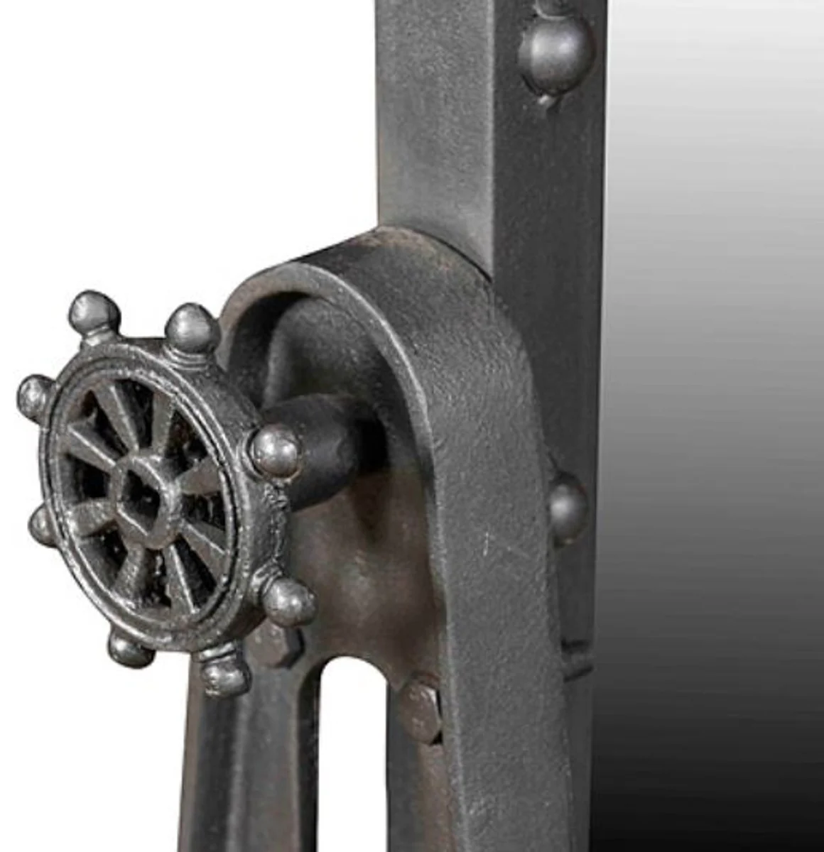 Luxus Spiegel Grau 76 x 48,5 x H. 195,5 cm - Standspiegel im Indusriedesign