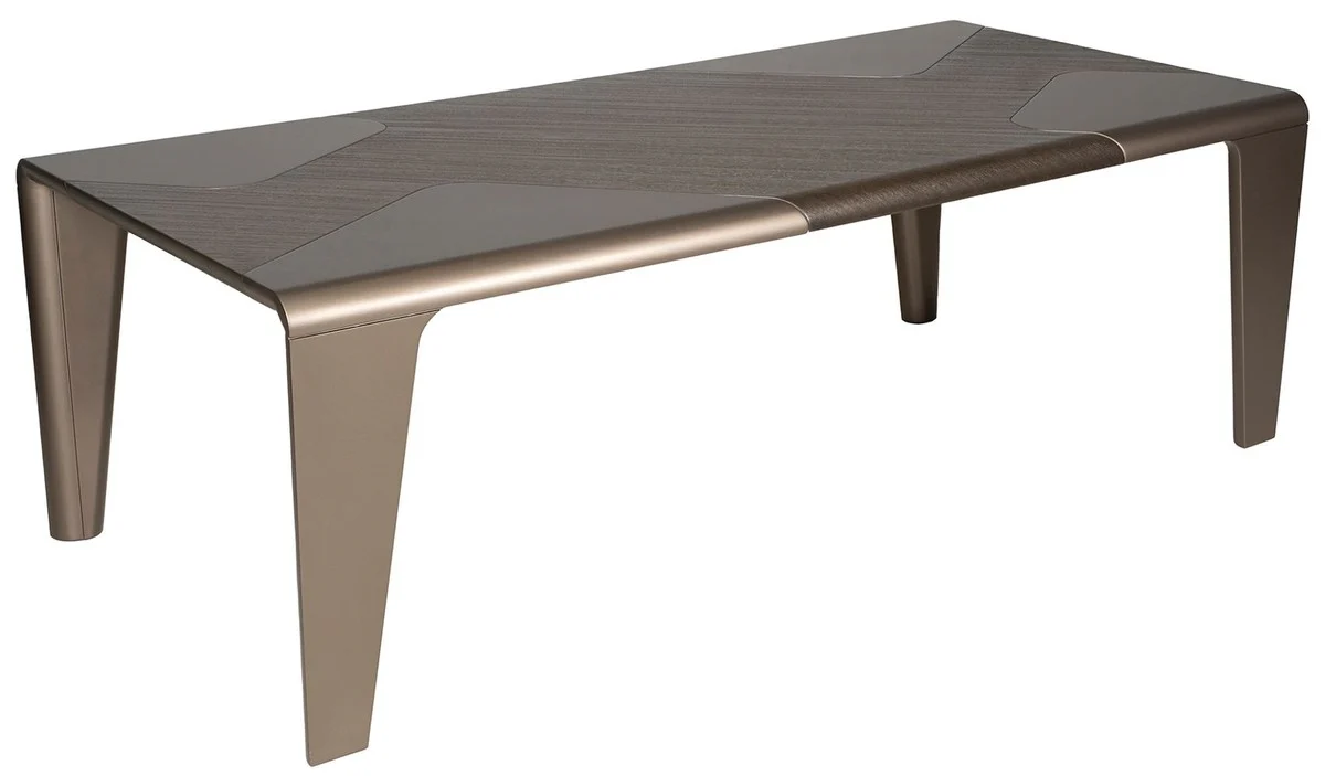 Luxus Esstisch Dunkelbraun / Bronze 235 x 110 x H. 77 cm - Rechteckiger Esszimmertisch - Esszimmer Möbel - Hotel Möbel - Luxus Möbel - Luxus Qualität