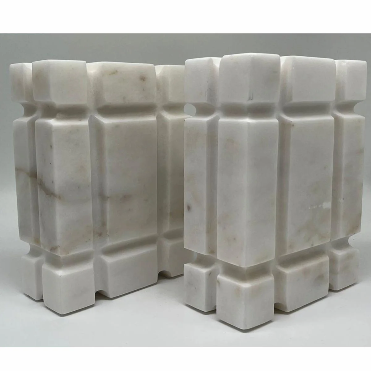 Luxus Marmor Deko Buchstützen Set Weiß - Deko Accessoires