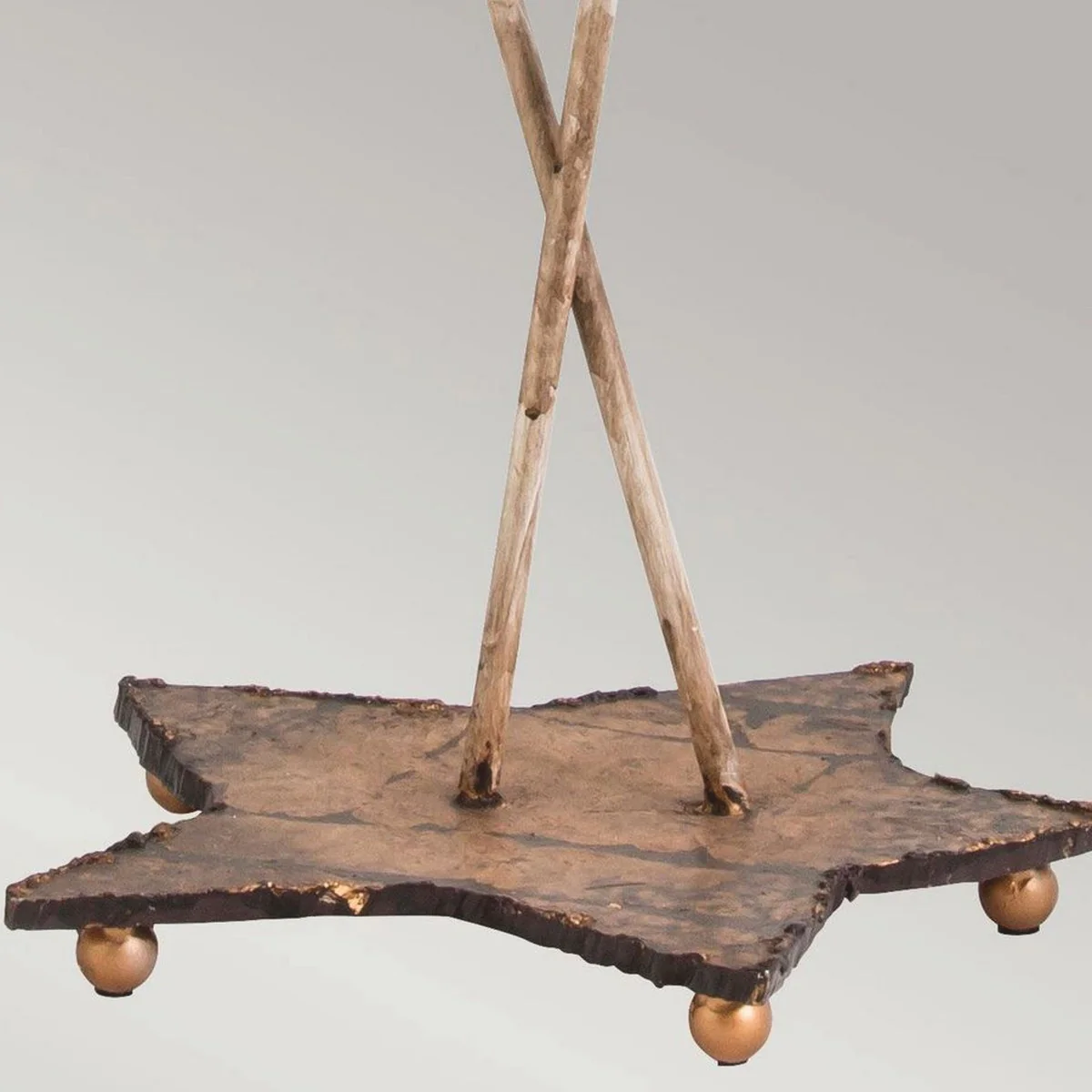 Luxus Doppel Tischleuchte Silber / Creme H. 102,7 cm - Luxus Leuchten