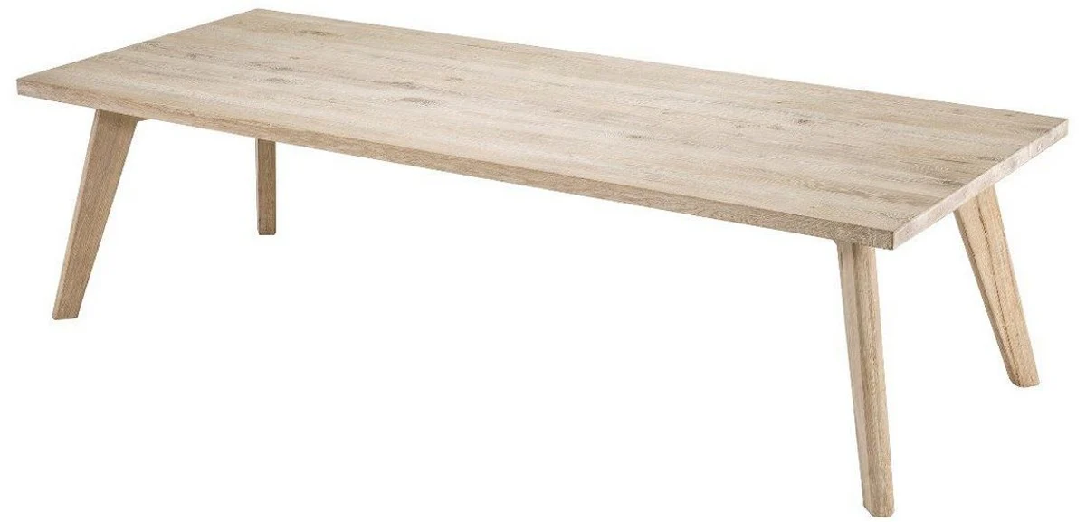 Luxus Massivholz Esstisch Naturfarben 280 x 110,5 x H. 76 cm - Rechteckiger Eichenholz Küchentisch - Massivholz Esszimmer Möbel - Luxus Qualität