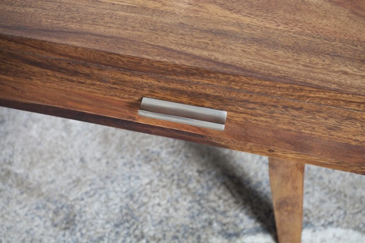 Designer Massivholz Couchtisch Natur 120 x H. 40 cm - Salon Wohnzimmer Tisch