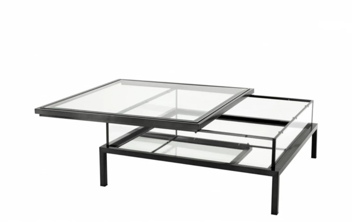 Luxus Art Deco Designer Couchtisch Bronze 100 x 100 x H. 41 cm - Wohnzimmer Salon Tisch - Luxus Möbel