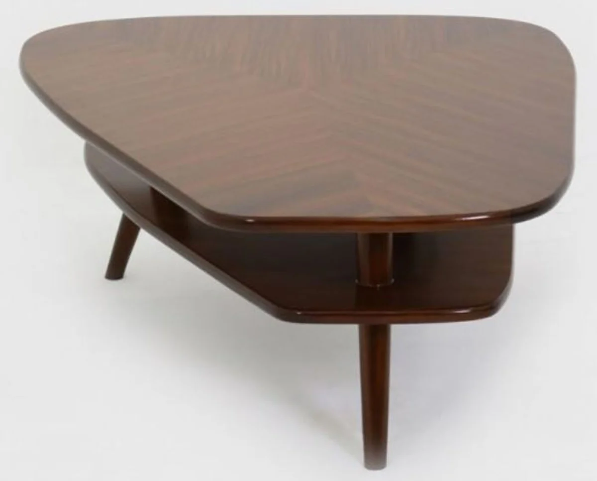 Luxus Couchtisch Dunkelbraun 105 x 84 x H. 39 cm - Massivholz Wohnzimmertisch - Luxus Wohnzimmer Möbel