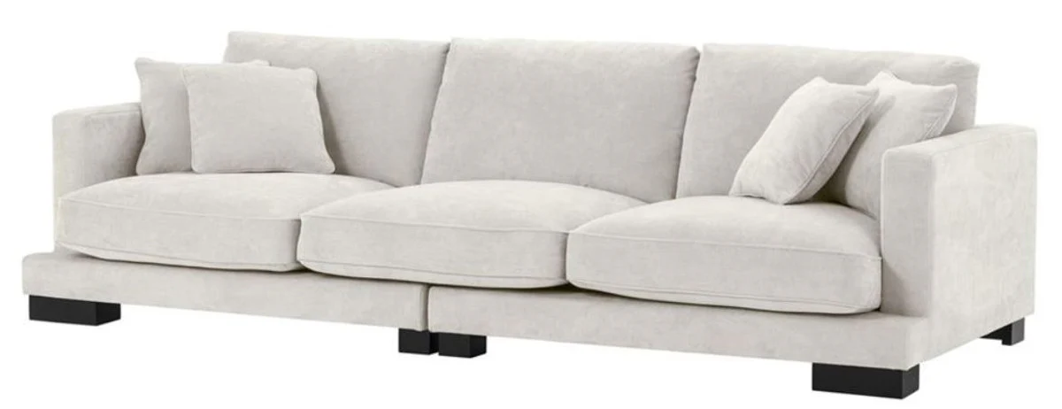 Luxus Wohnzimmer Sofa Sandfarben / Schwarz 284 x 110 x H. 85 cm - Luxus Kollektion