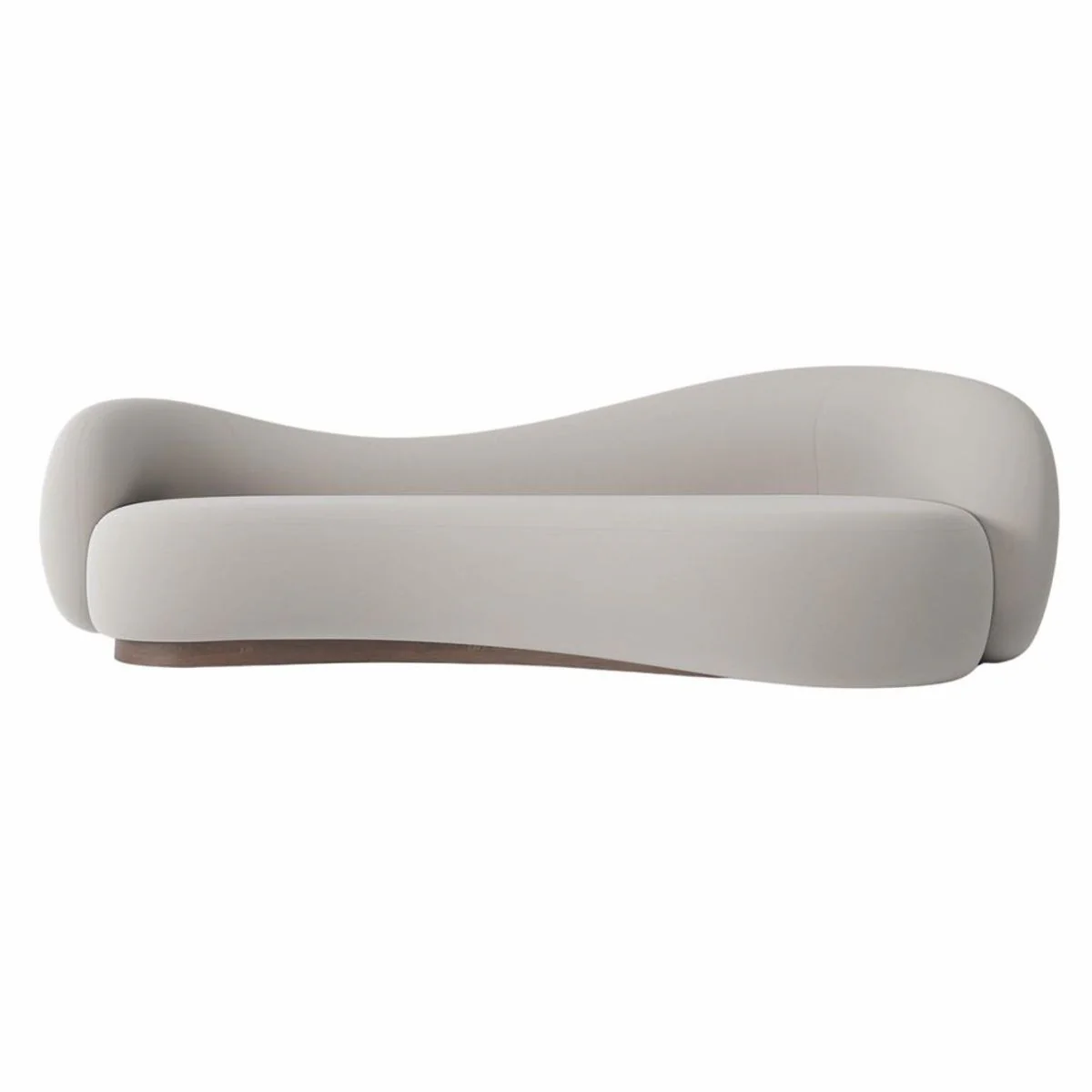 Luxus Samt Sofa Grau / Braun 280 cm - Wohnzimmer & Hotel Möbel