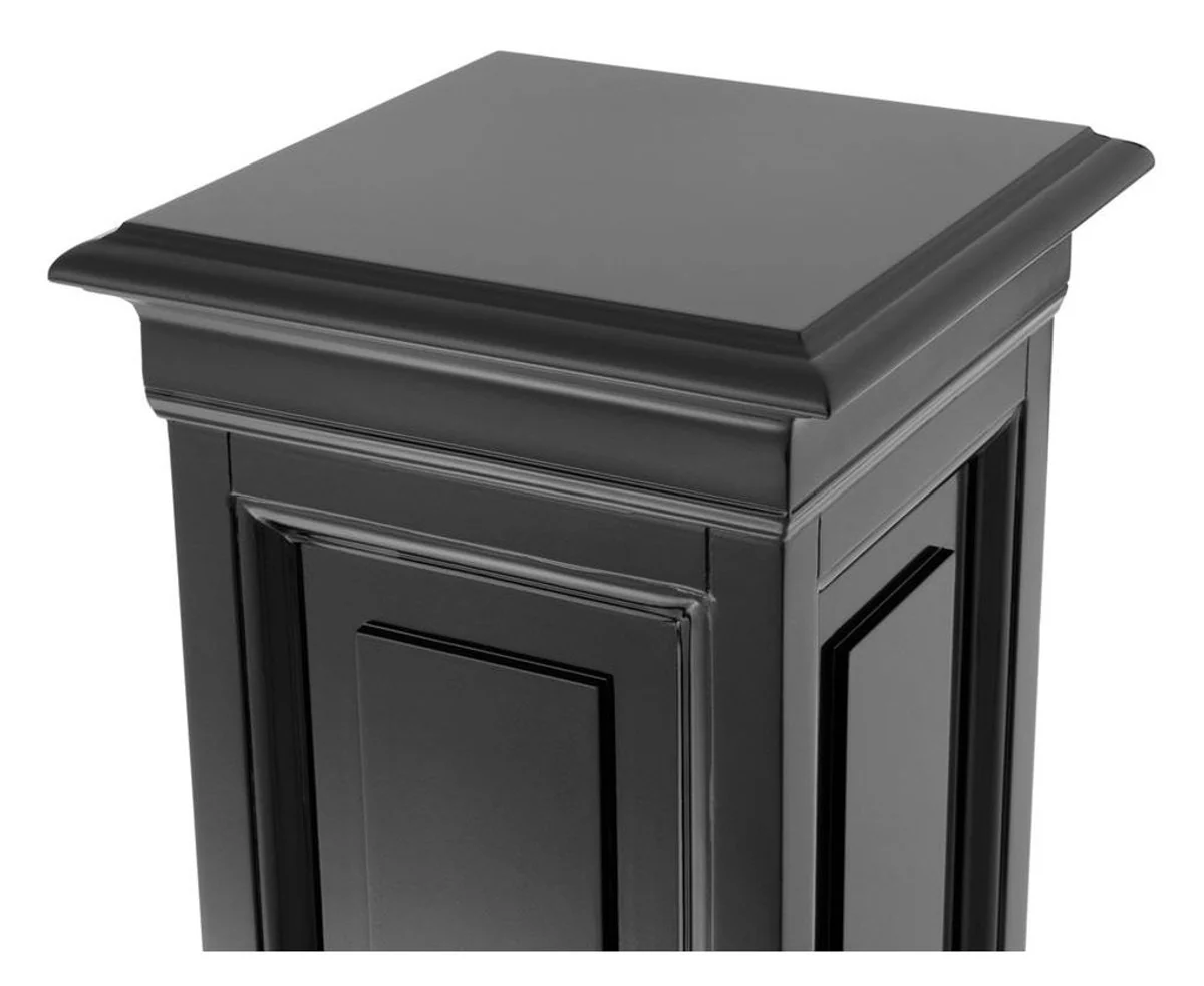 Designer Mahagoni Säule Schwarz 33 x 33 x H. 80 cm - Luxus Beistelltisch