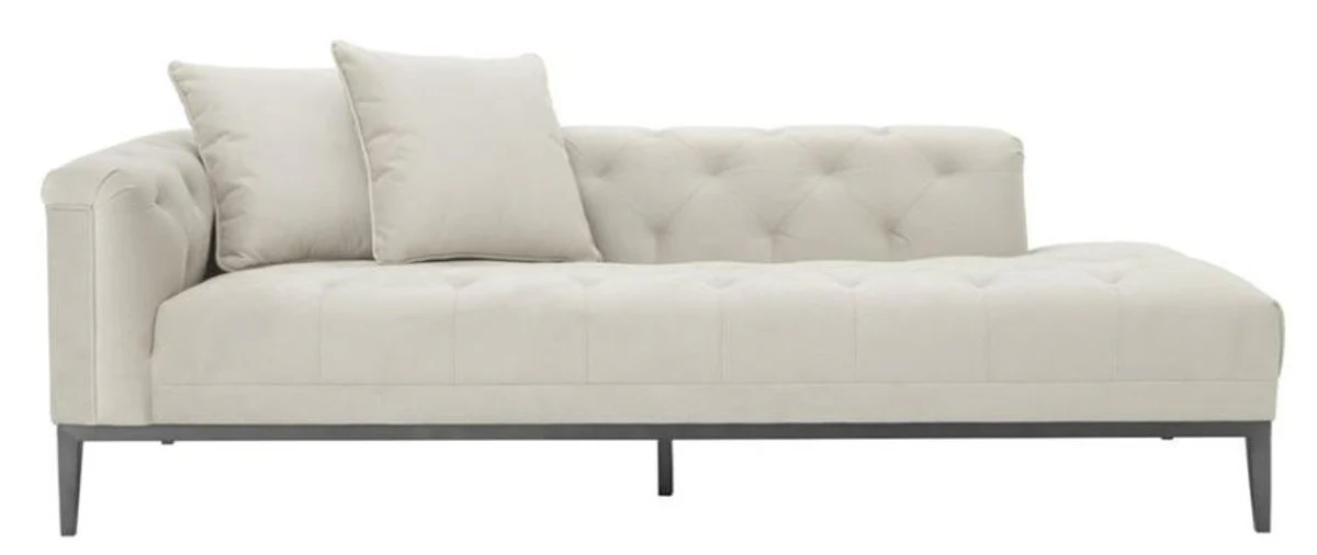Luxus Sofa Hellgrau Linksseitig 220 x 96 x H. 66 cm - Hotel Möbel