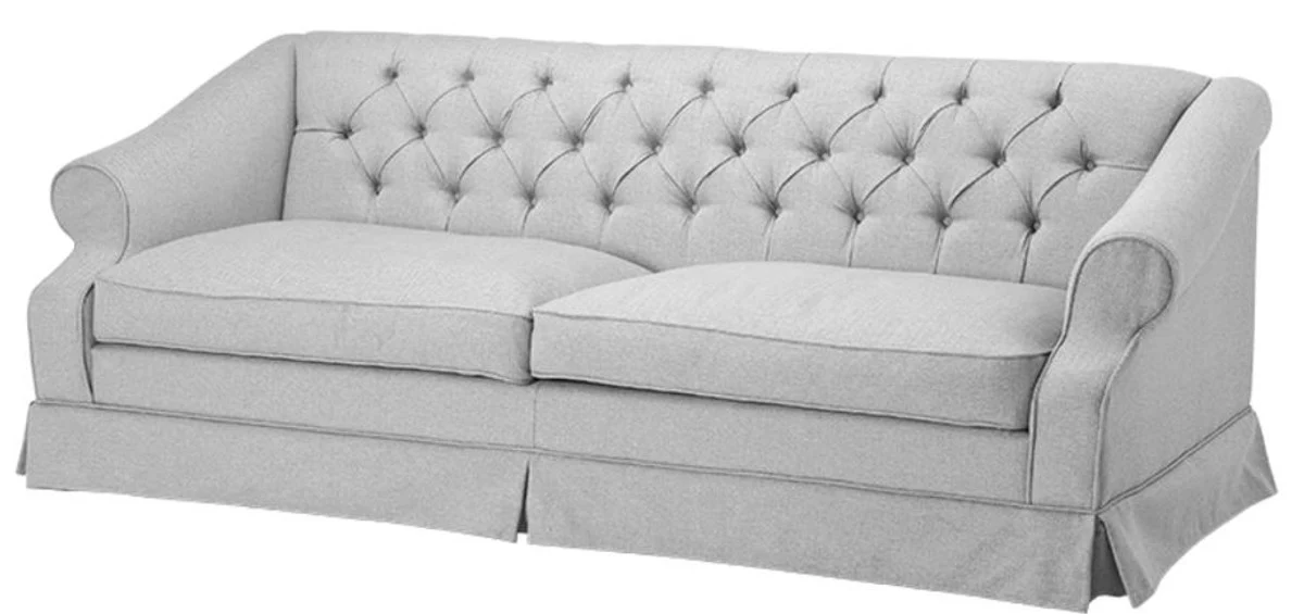 Designer Sofa Hellgrau 210 x 93 x H. 79 cm - Wohnzimmermöbel