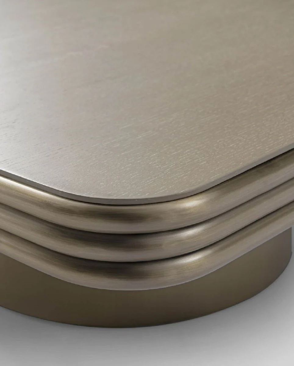 Luxus Couchtisch Bronze 120 x 120 x H. 42,5 cm - Quadratischer Wohnzimmertisch - Wohnzimmer Möbel - Massivholz Möbel - Luxus Möbel - Luxus Einrichtung