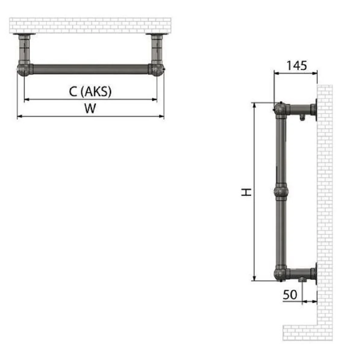 Luxus Badezimmer Handtuchwärmer Messing 49,4 x 14,5 x H. 87,6 cm - Elektrischer Handtuch Wärmer - Edelstahl Handtuchheizkörper - Luxus Badezimmer Zubehör