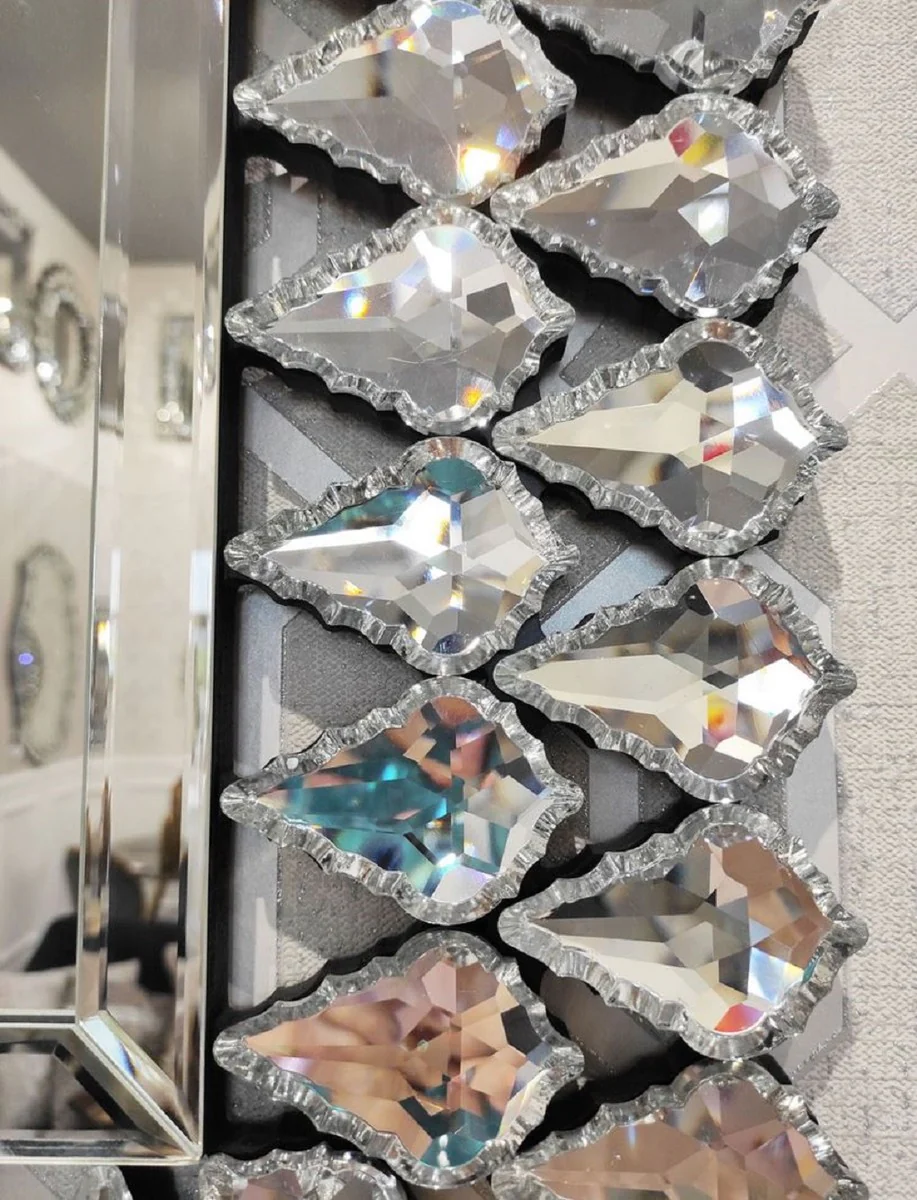 Art Deco Kristall Wandspiegel 66, 2 x 3 x H. 96,6 cm - Rechteckiger Wohnzimmer Spiegel - Art Deco Möbel