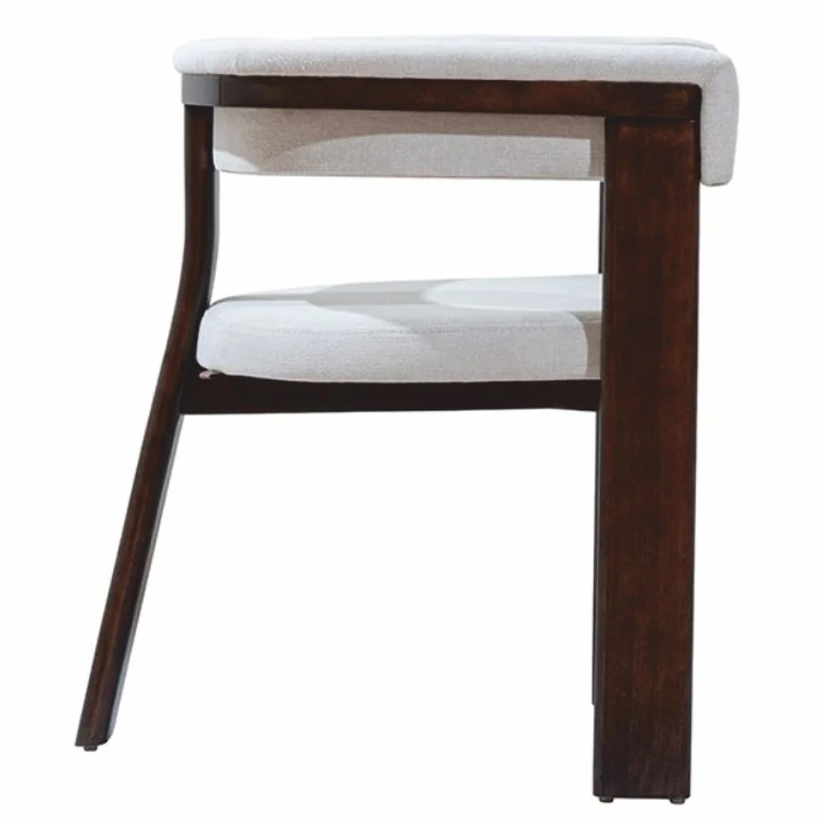 Luxus Esszimmer Stuhl mit Armlehnen Weiß / Dunkelbraun - Esszimmer Möbel