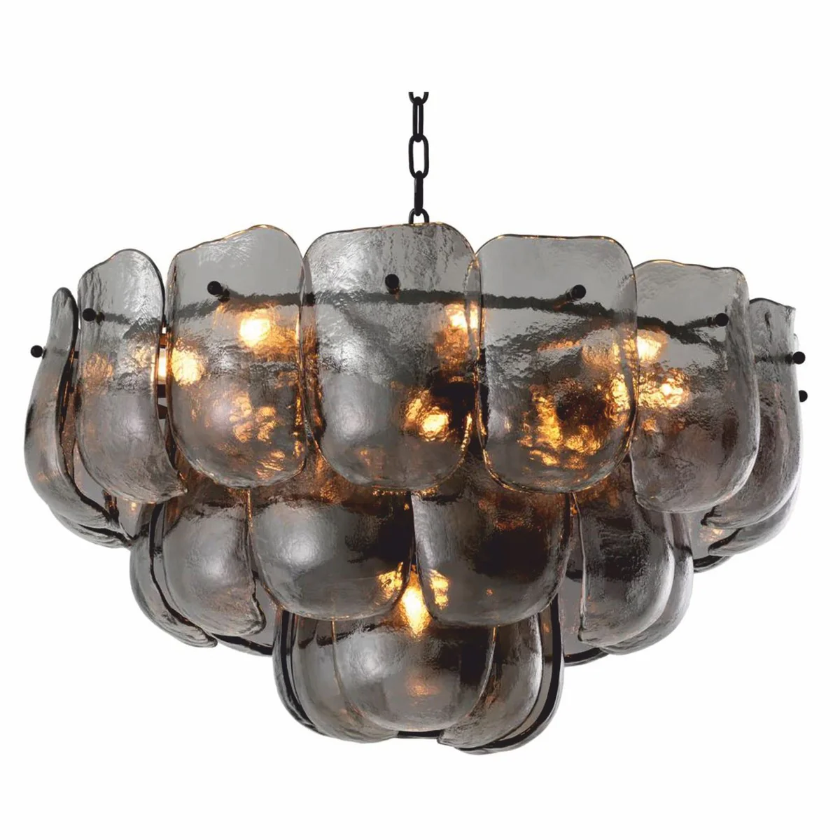 Luxus Wohnzimmer & Hotel Kronleuchter Grau / Bronze Ø 75 cm - Luxus Möbel