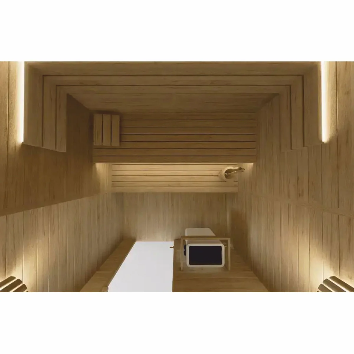 Luxus 6 Personen Innensauna Naturfarben 200 x 200 x H. 190 cm