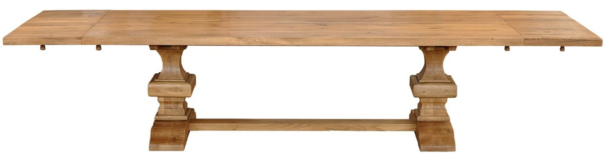 Landhausstil Esstisch Naturfarben - Verschiedene Größen - Verlängerbarer rustikaler Massivholz Küchentisch - Rustikale Massivholz Esszimmer Möbel - Landhausstil Esszimmer Möbel