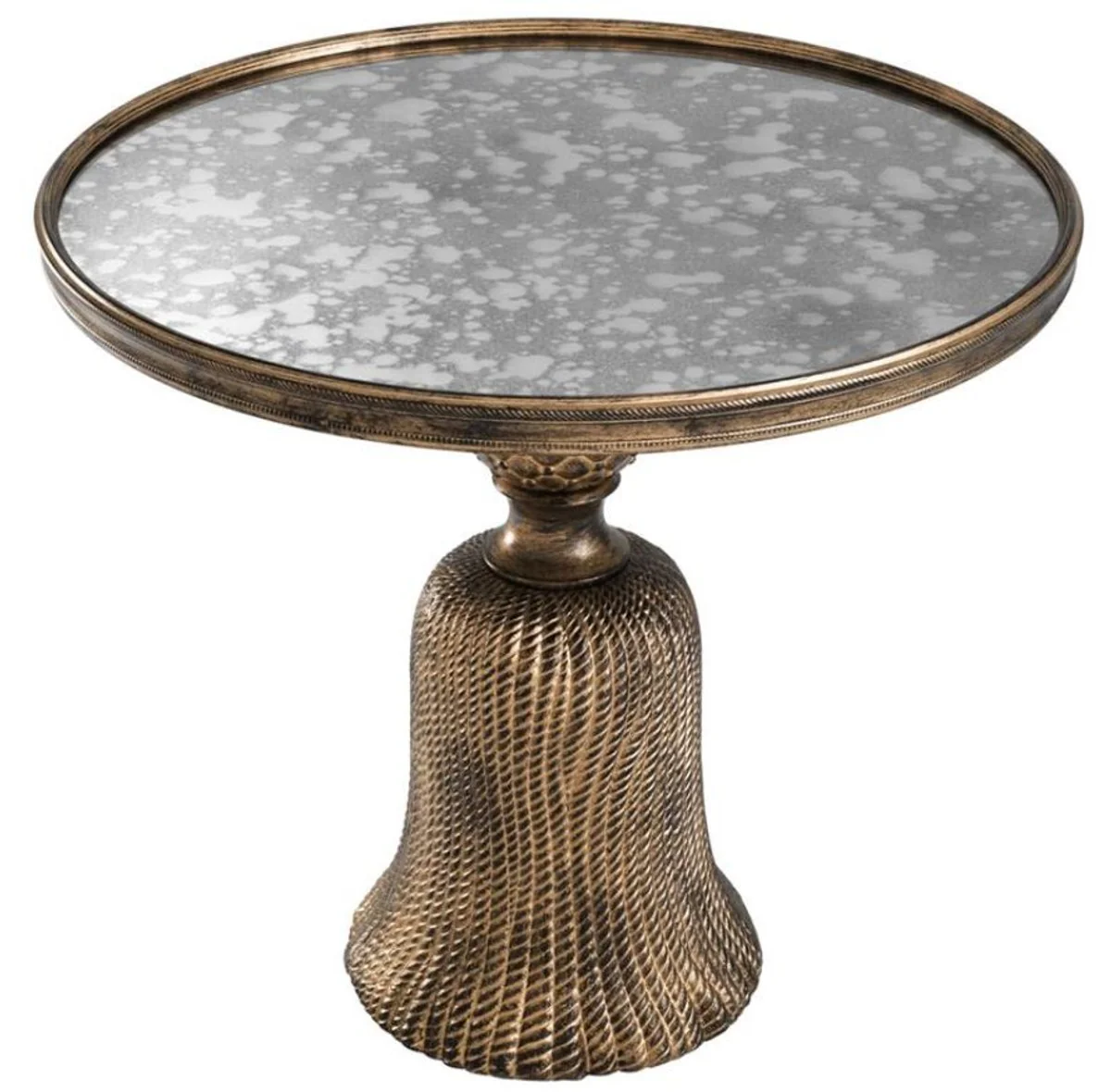 Luxus Beistelltisch Antik Gold Ø 53,5 x H. 47 cm - Luxus Wohnzimmermöbel