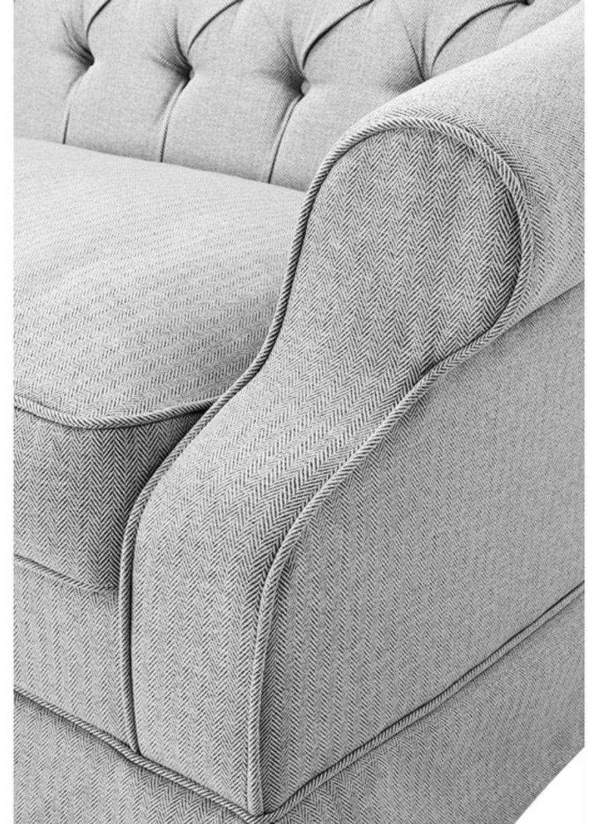 Designer Sofa Hellgrau 210 x 93 x H. 79 cm - Wohnzimmermöbel